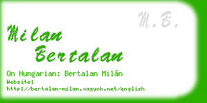 milan bertalan business card